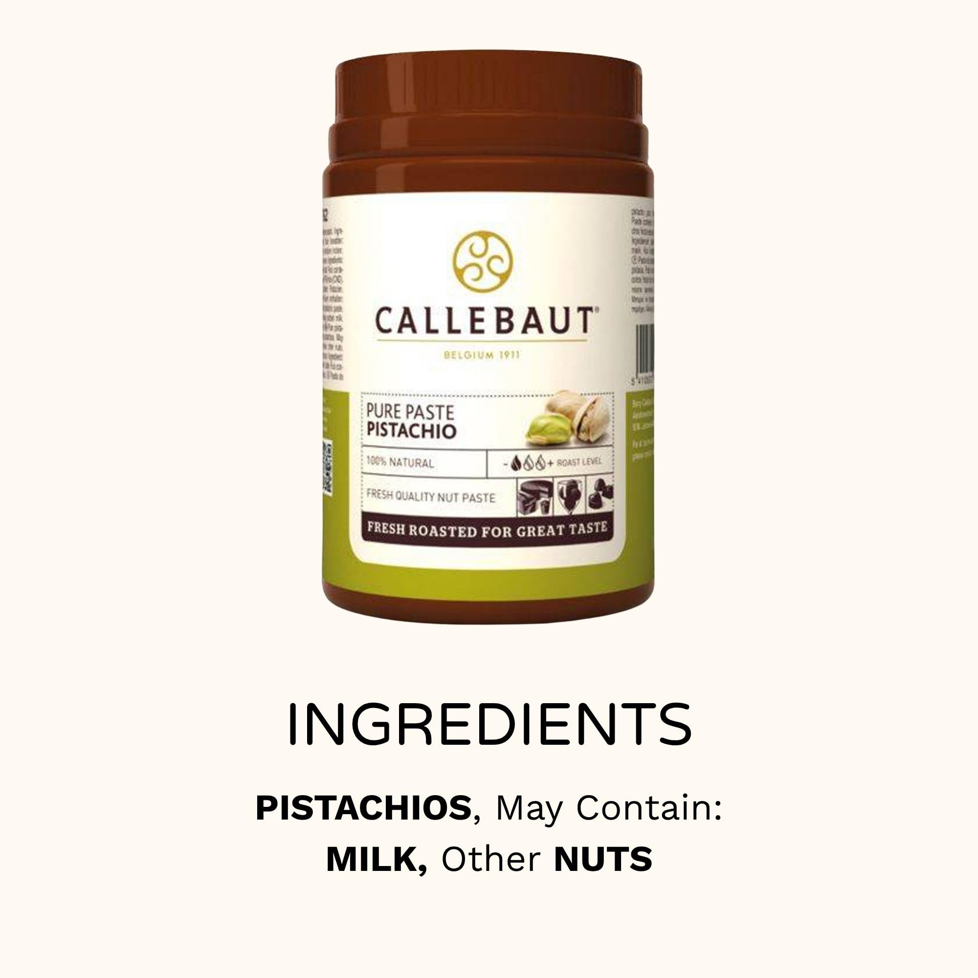 Callebaut Pasta pura di noci di pistacchio 1 x 1 kg. 100% pura, naturale e non zuccherata