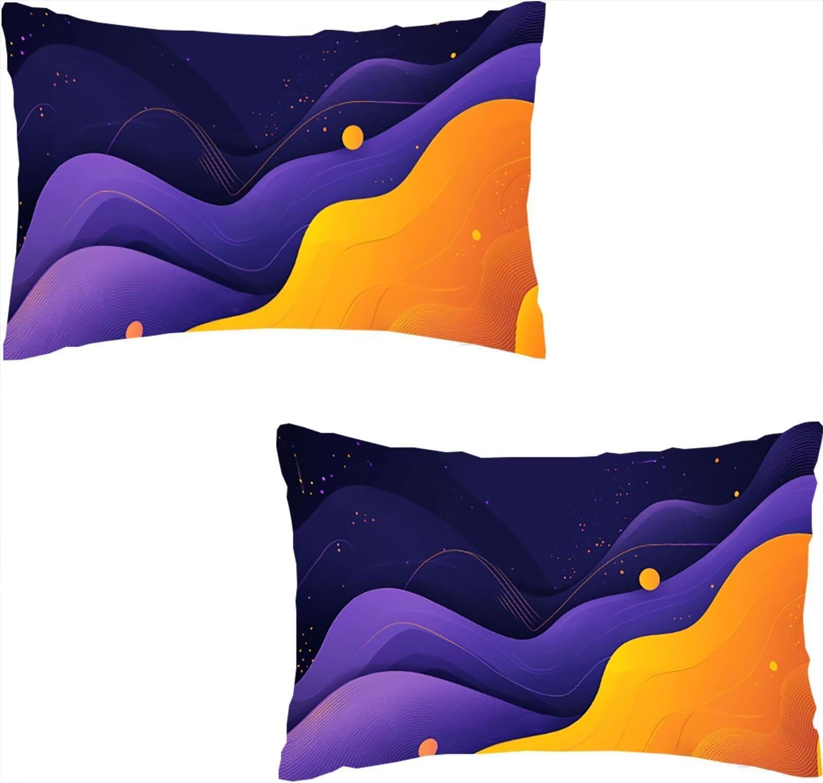 Lot de 2 housse de coussin violette 50x80cm de luxe