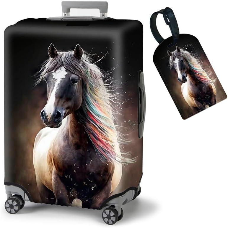 FUYOCWE Luggage Covers for Suitcase TSA Approved,Elastic Washable Suitcase Cover Protector,Skulls Gothic Art Luggage Cover Sleeve Wrap for 30 31 32 Inches Suitcase Travel Accessories