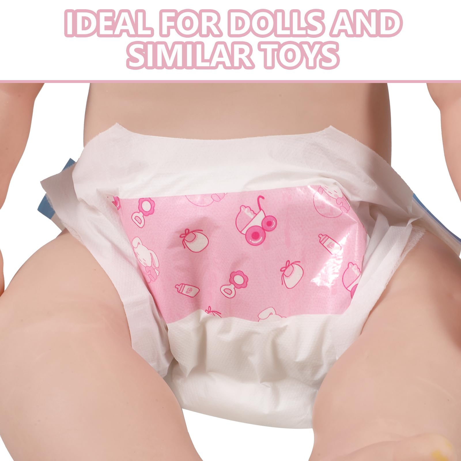 Warmhm 5pcs Baby Doll Nappies : Diapers Accessories Set for 12In Reborn Dolls - Image 4