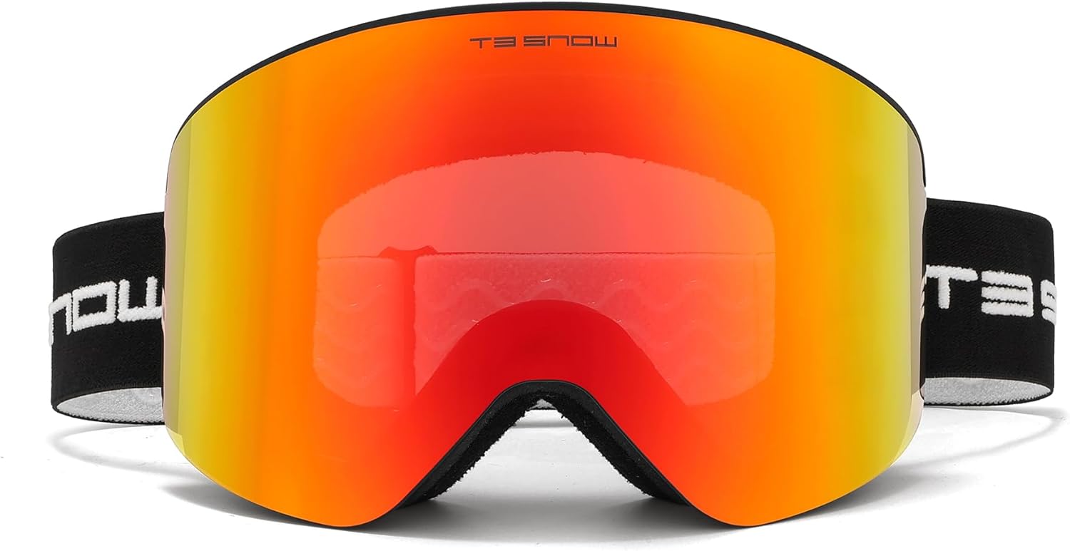 Ski Goggles, Universal Fit, Magnetic Interchangeable Lens, Anti-Fog, UV Protection