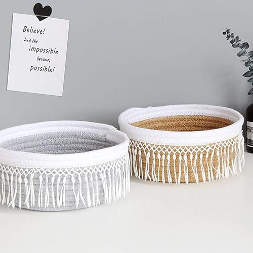 Miniatura 7 de Cabilock 1 cesta de almacenamiento de tela para artículos de mesa, borlas de varios colores
