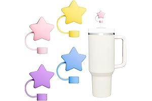 4 Pcs Starry Silicone Straw Cover