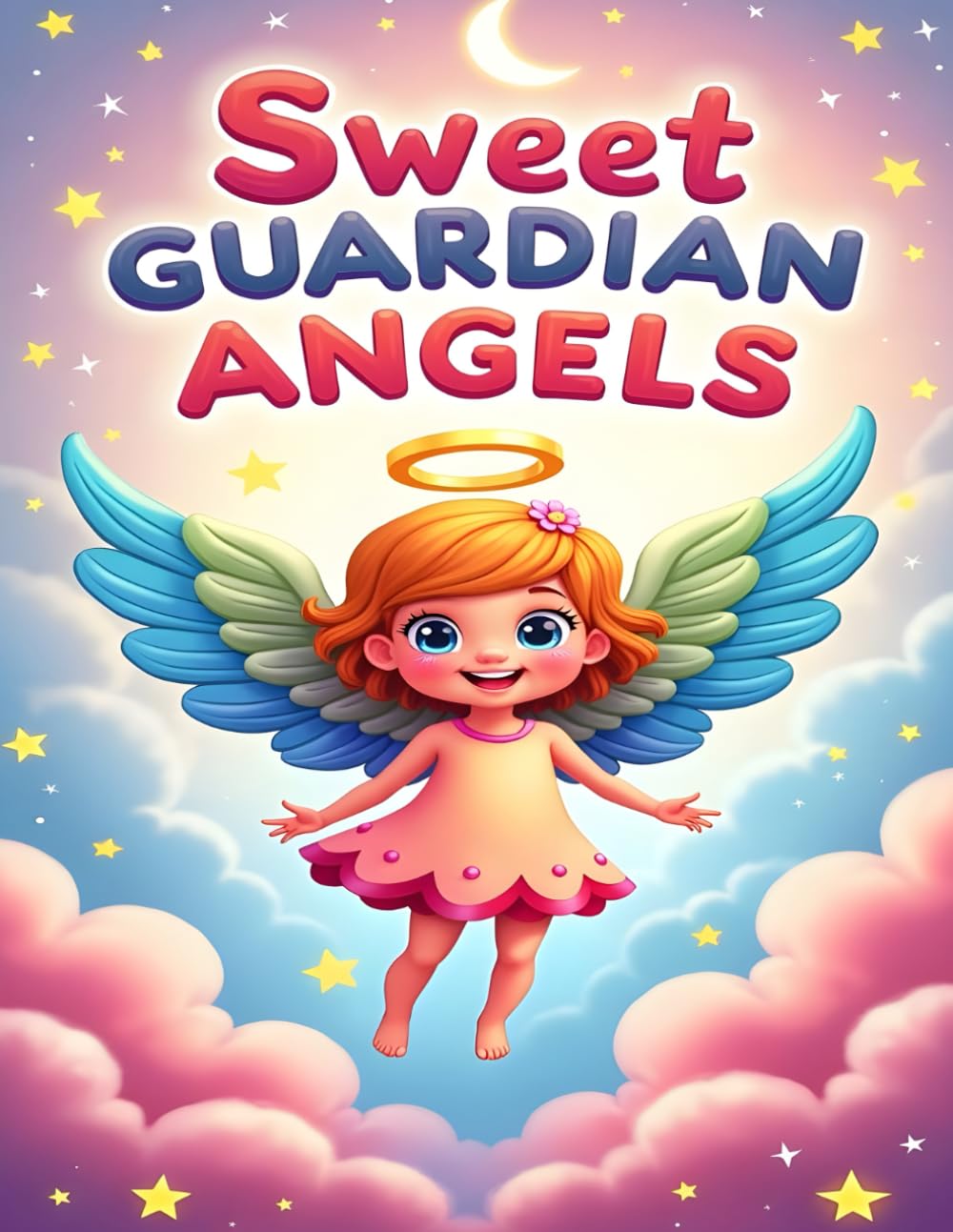 SWEET GUARDIAN ANGELS: ADORABLE ANGEL COLORING PAGES WITH CLOUDS, STARS & HEAVENLY MAGIC
