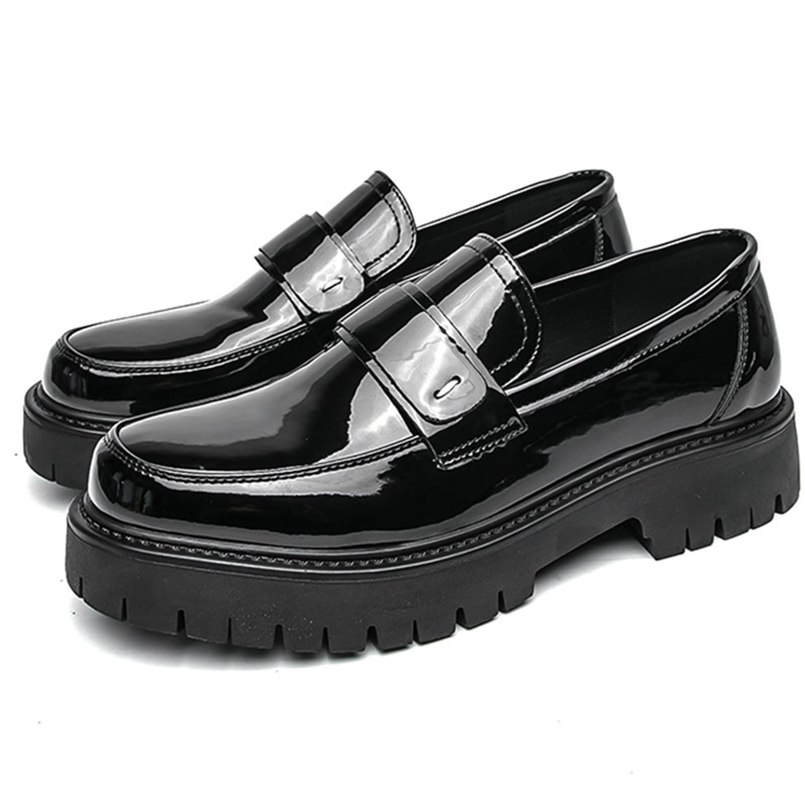Scarpe Eleganti da Uomo Tacco Basso Scarpe Oxford Punta Arrotondata