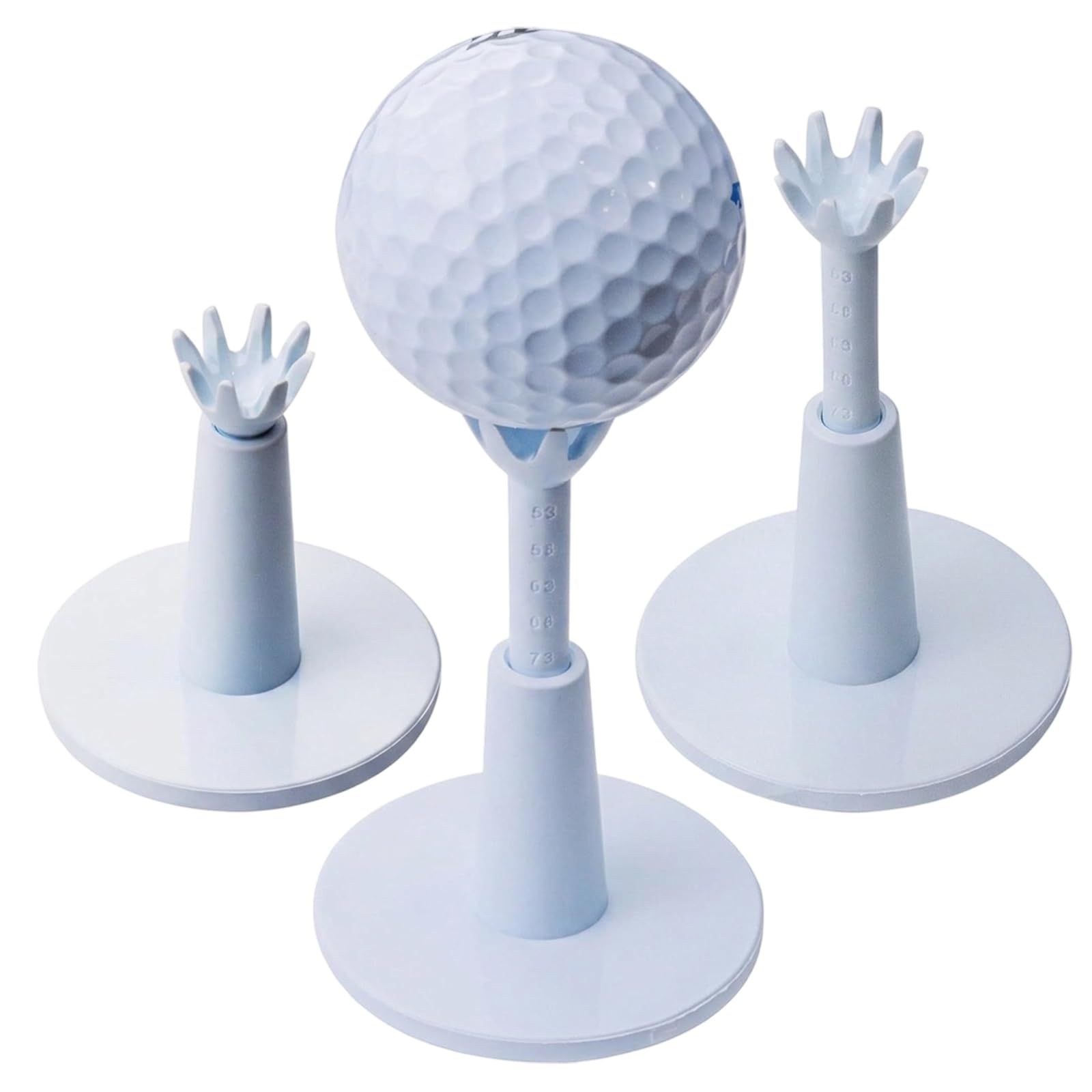 Golf Tees, Height Adjustable Ball Holder for Practice Sessions and Driving Range Training, 3 Pack Blue Golf Tees with Masters and Taylormade Golf Balls Compatibility, Callaway Supersoft Srixon Titleis