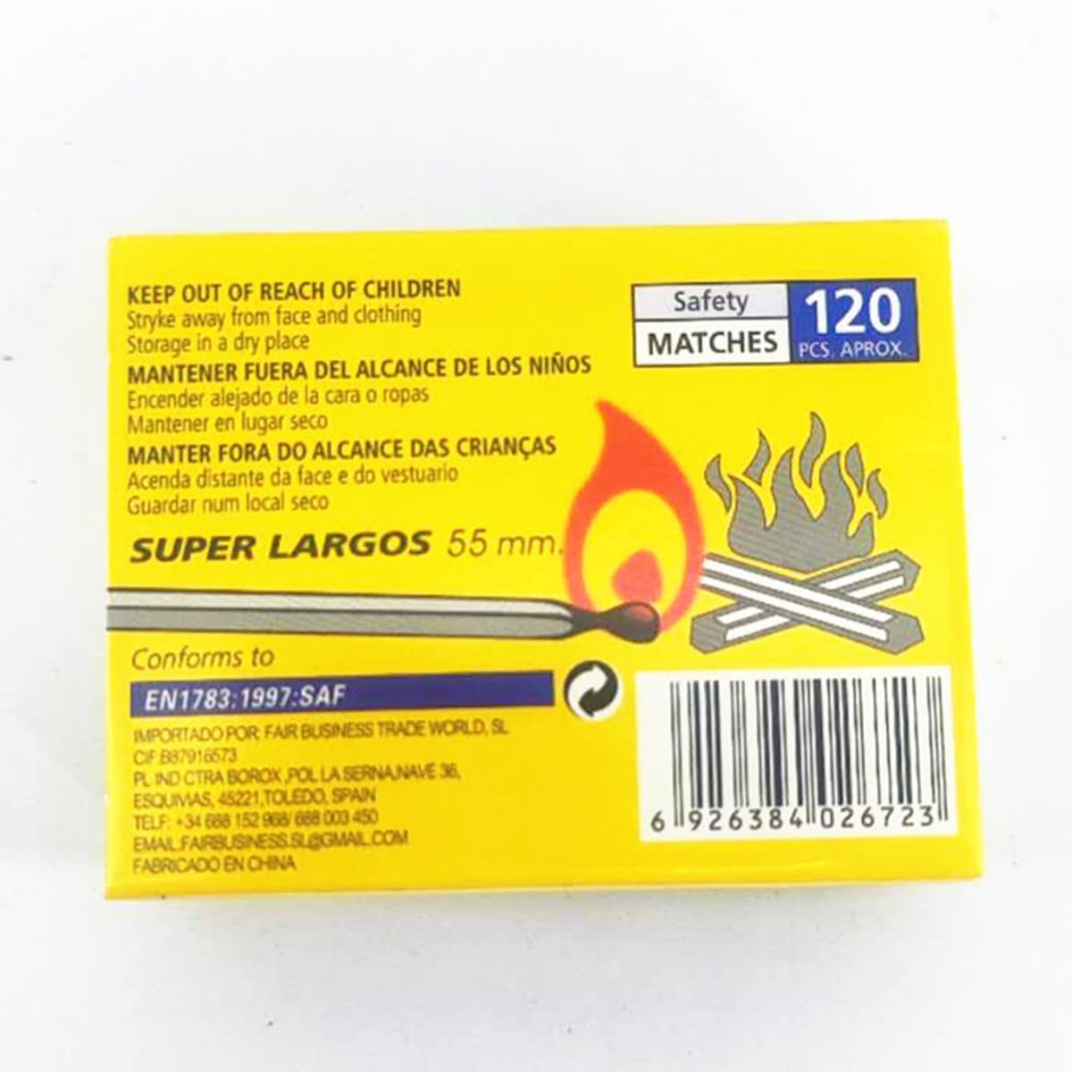 Cerillas para Cocina, 8 Cajas, 800 Unidades, 5,5 cm,Cerilla para Cocina, Barbacoa, Chimenea y Estufa