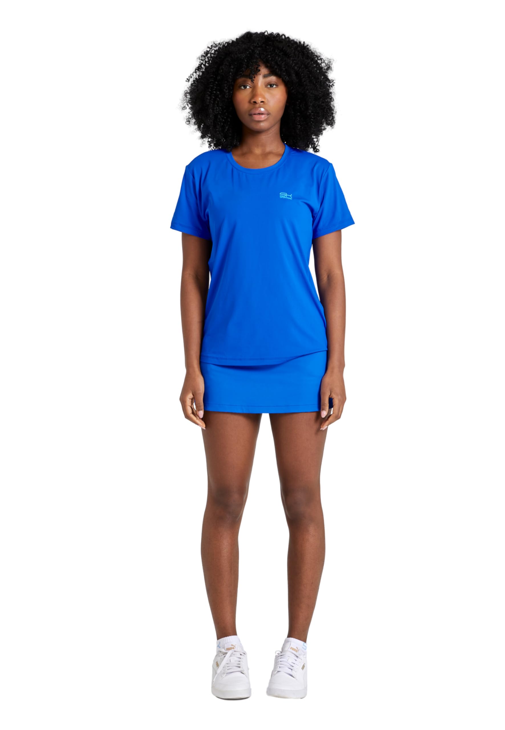 Sportkind Mädchen & Damen Tennis, Padel, Fitness, Sport T-Shirt Loose Fit Kurzarm, atmungsaktiv, UV-Schutz UPF 50+