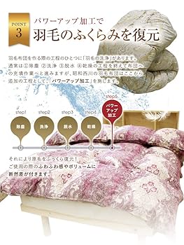 ※月末出品取消 柄 羽毛布団 150×210cm 赤 シングルロング 新品 西川 羽毛布団 グースダウン93％ 花柄 シングルロング スリー