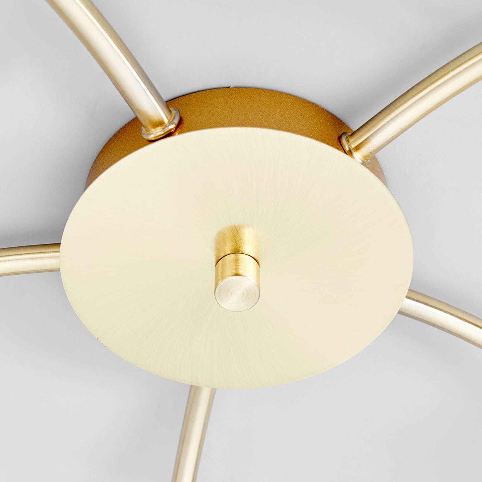 Lindby Deckenlampe Glas Metall messing, Deckenstrahler Deckenleuchte 5x E14 max. 4,5W ohne Leuchtmittel Strahler Lampe Wohnzimmer Flurlampe