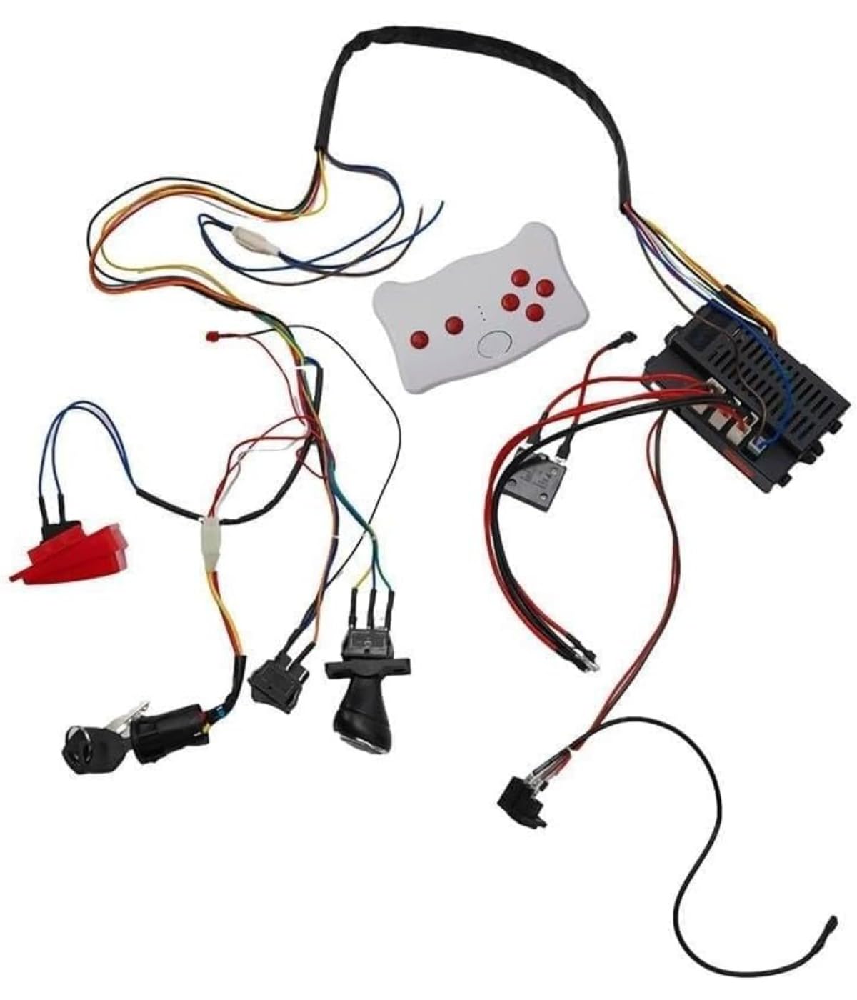 Zestaw do sterowania kablami i przełączników do samochodów elektrycznych dla dzieci, pilot zdalnego sterowania, elektroniczny moduł przełączający, kompatybilny z większością pojazdów elektrycznych