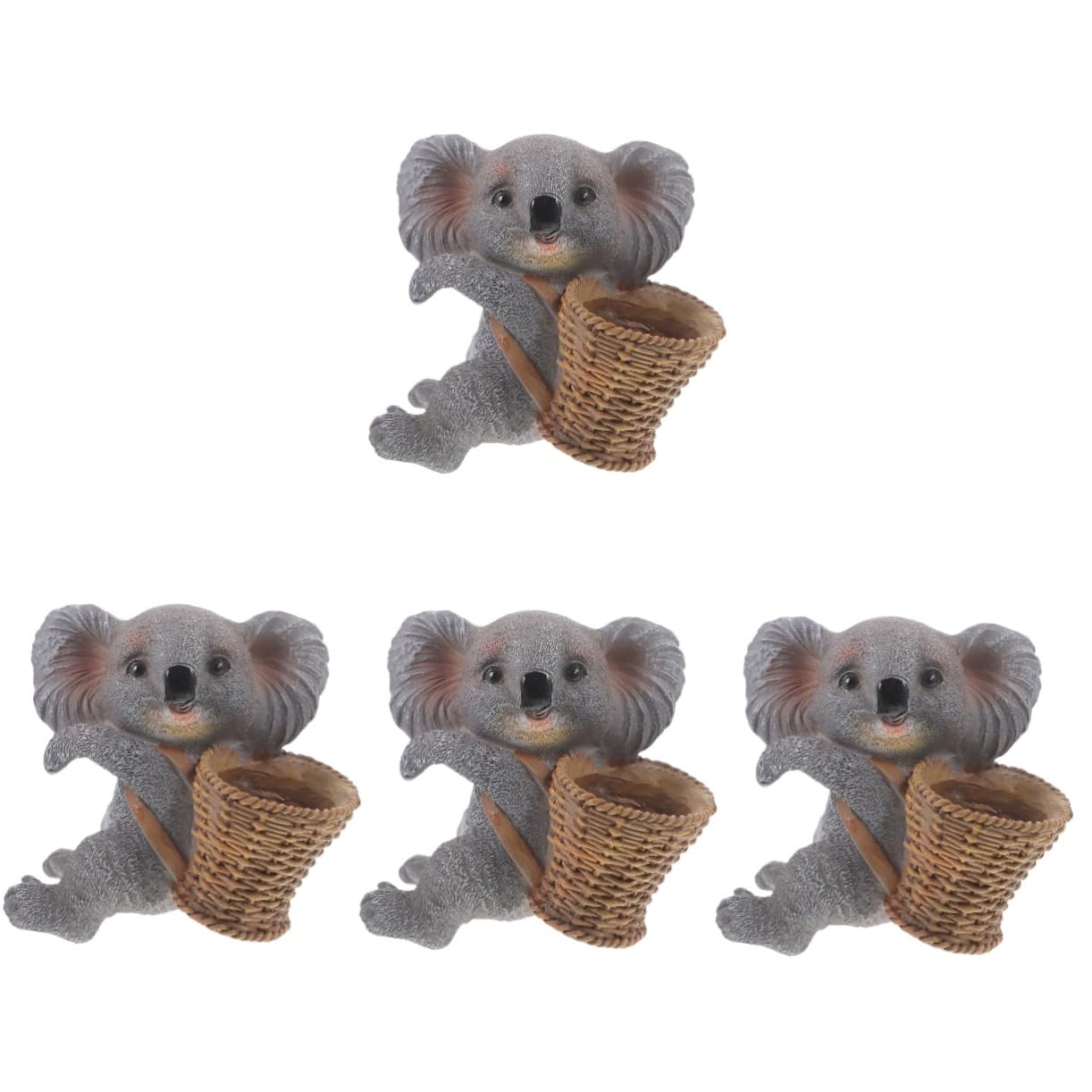 BESPORTBLE 4stücke Dekorative Harzstatue Niedliches Koala-hängeornament Für Garten Und Innenhof Attraktive Resin-Dekoration Für Gartenliebhaber Als Für Familie Und Freunde