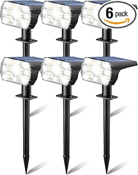 Kaxiida Solar Lights Outdoor Waterproof IP68, 3 Lighting Models Solar Powered Spot Lights Outdoor, 56LED Solar Lights Dusk to Dawn for Yard Patio Garden Pathway Landscape Lighting
