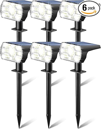 Kaxiida Solar Lights Outdoor Waterproof IP68, 3 Lighting Models Solar Powered Spot Lights Outdoor, 56LED Solar Lights Dusk to Dawn for Yard Patio Garden Pathway Landscape Lighting