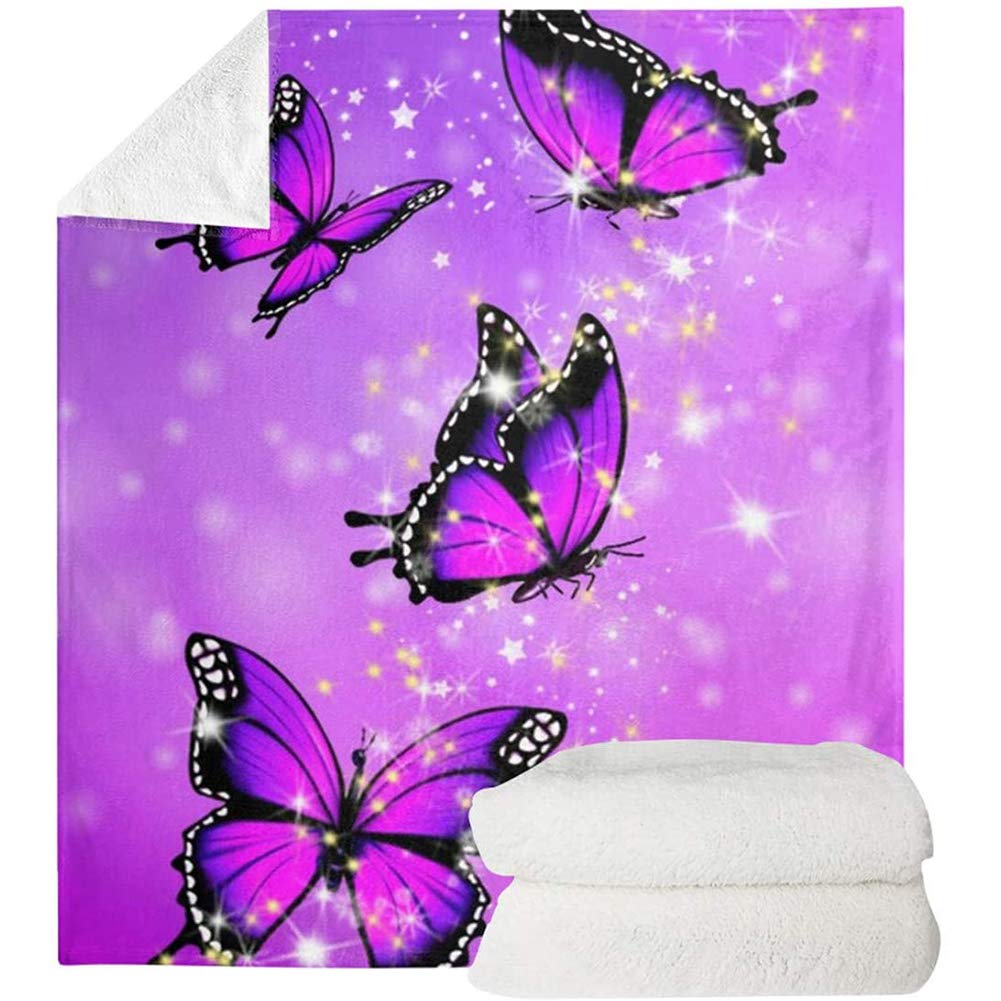 UOIMAG Soft Fleece Throw Blanket for Girls Women Gift Butterfly Blankets Warm Sofa Blanket Bed Throws (70x100cm) โ image 1