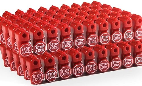 Mateda Cerradura de parada antirrobo antirrobo 0.236 in Red Retail Shop Seguridad Display Hook Lock (100)