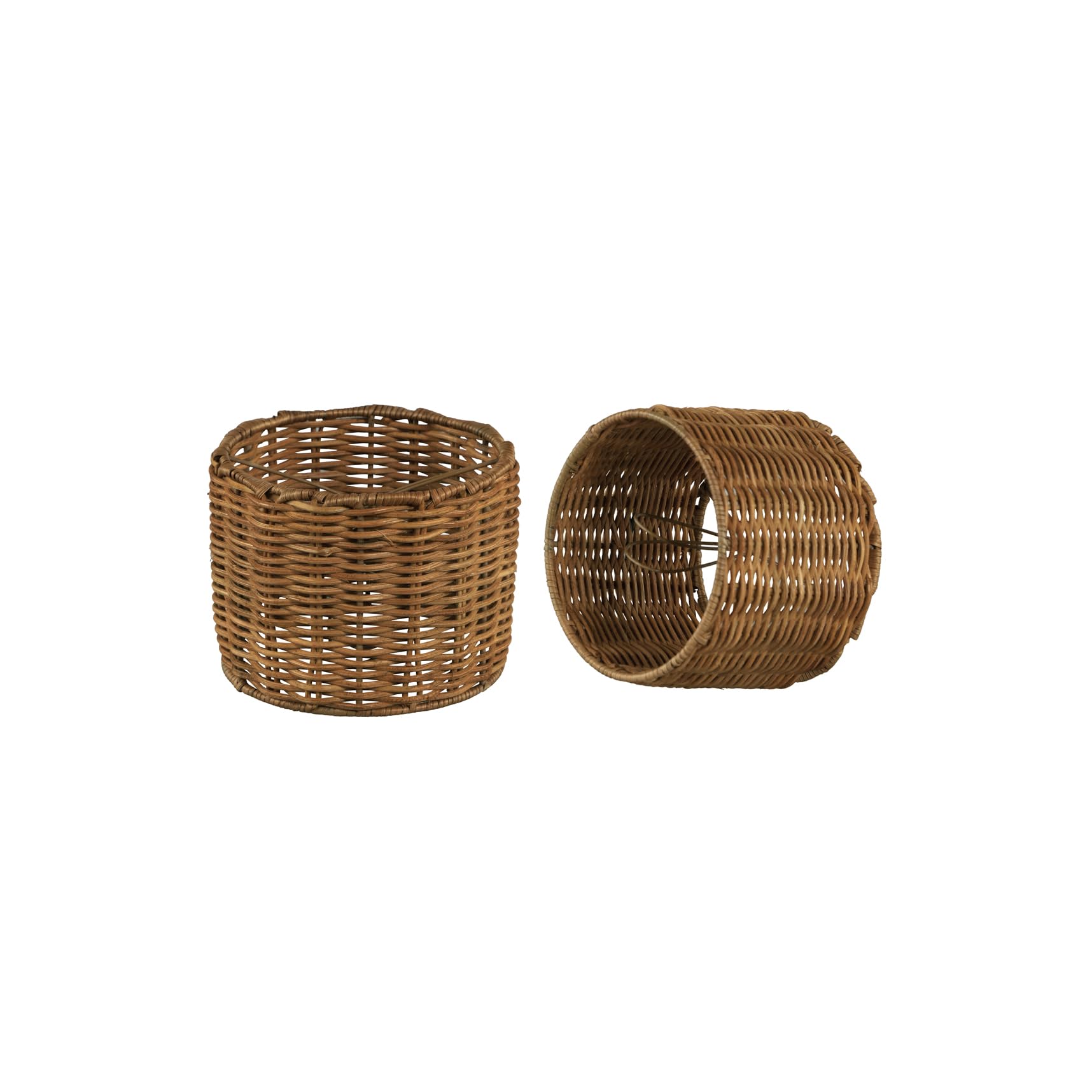Aspen Creative 50503-2 Drum, Rattan Clip-On Lamp Shade, 5" Top x 5" Bottom x 4" Height, Natural, 2 Pack