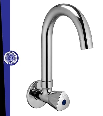 MAYUR CICH TROPICAL-051, Brass Kitchen Faucet with 360 Degree Swivel Spout (Chrome Finish) for Cold Water (Wall Mounted)