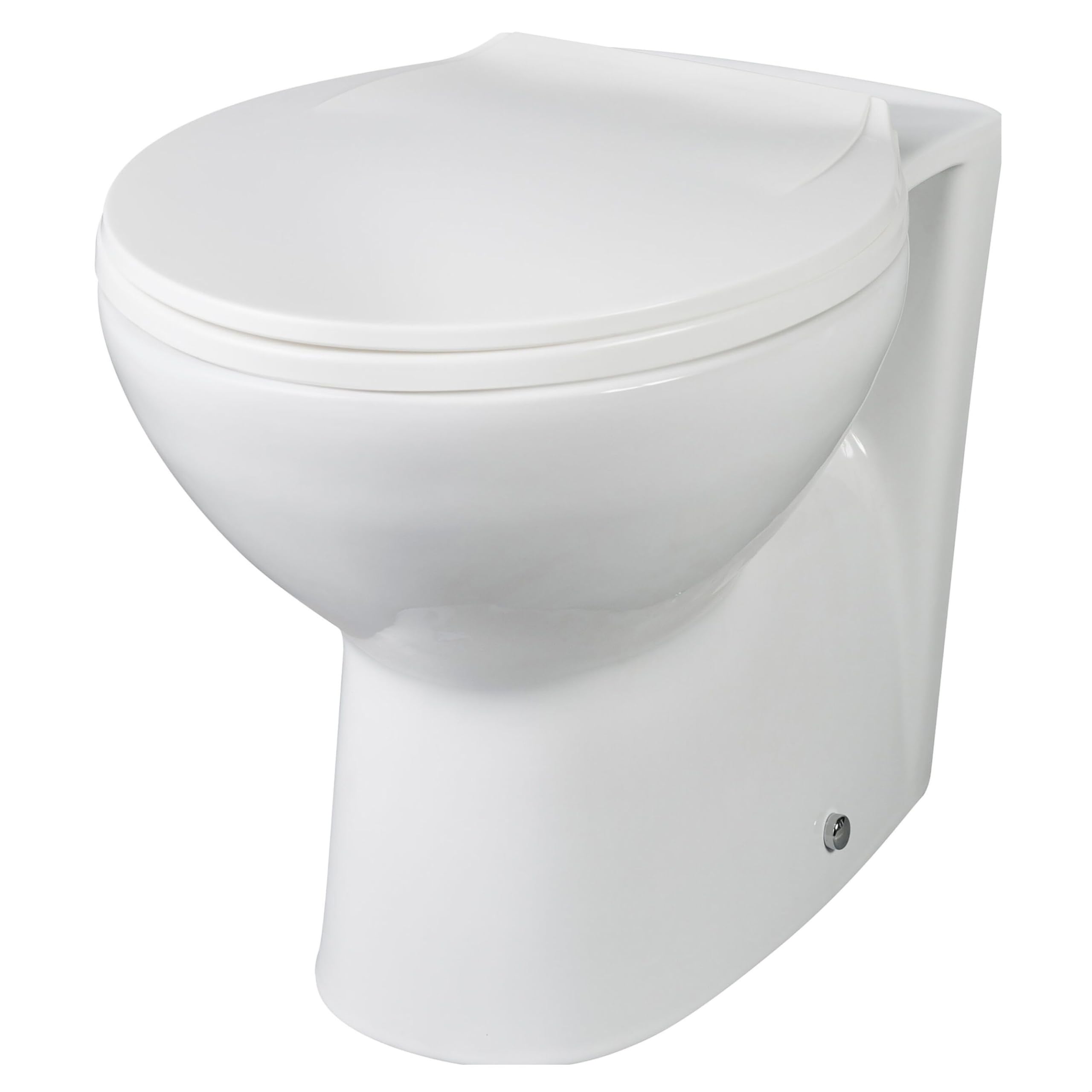Balterley White Round Back To Wall Toilet Pan, Round Design Back-To-Wall Toilet Unit, Space Saving Toilets For Bathroom, Easy To Clean Btw Toilets For Bathrooms - 355Mm X 520Mm X 400Mm (White)