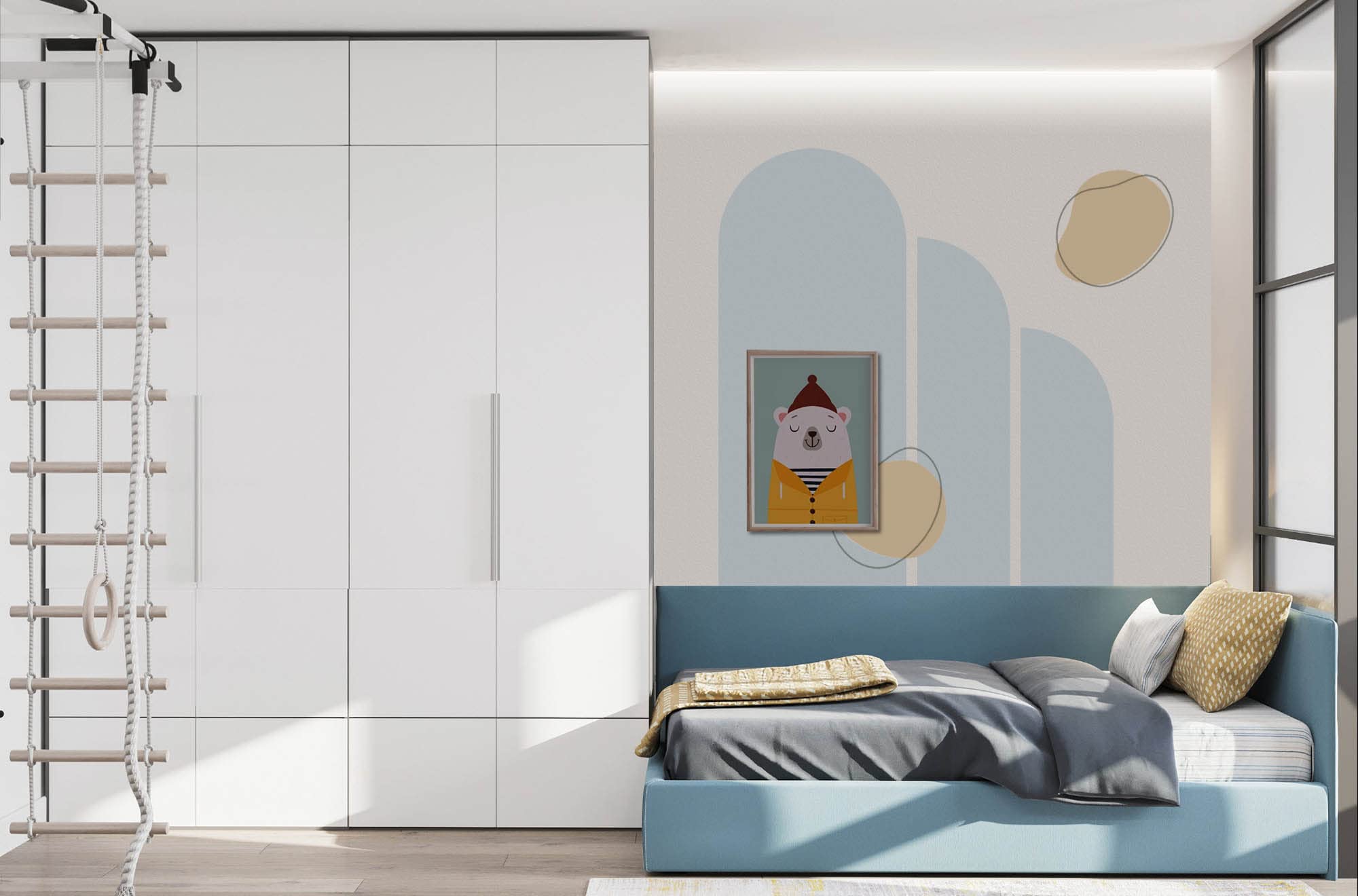 Stencil KIT - Arch & Circle - Bauhaus (Boho) Style Home Decoratingl Stencils - Abstract Shapes Wall Painting - Various Sizes (ARC-60, Arch+Circle)