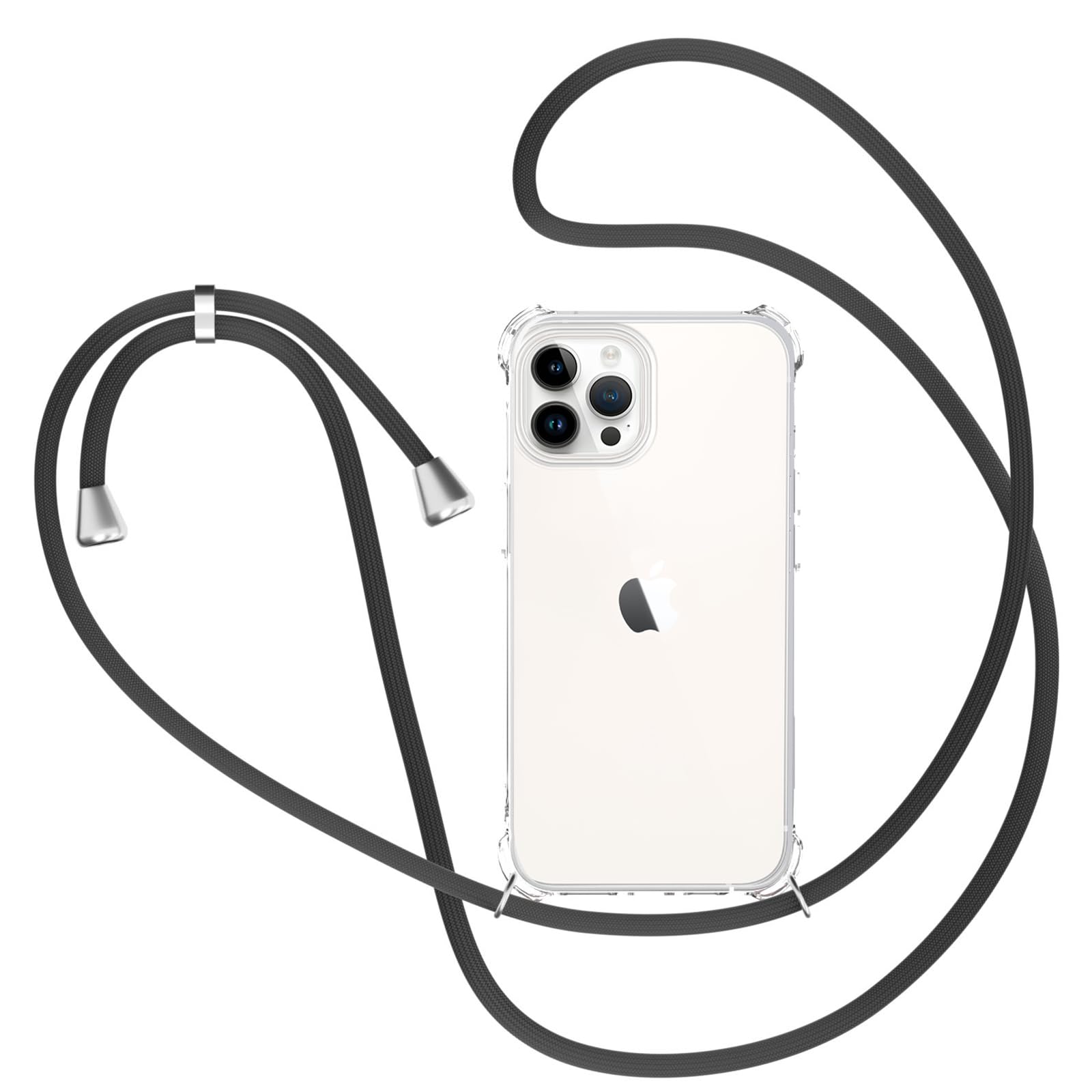 XTCASE Custodia TPU Con Cordino Per Xiaomi 15T Pro – Trasparente, Antishock, Tracolla Regolabile, Oro Rosa