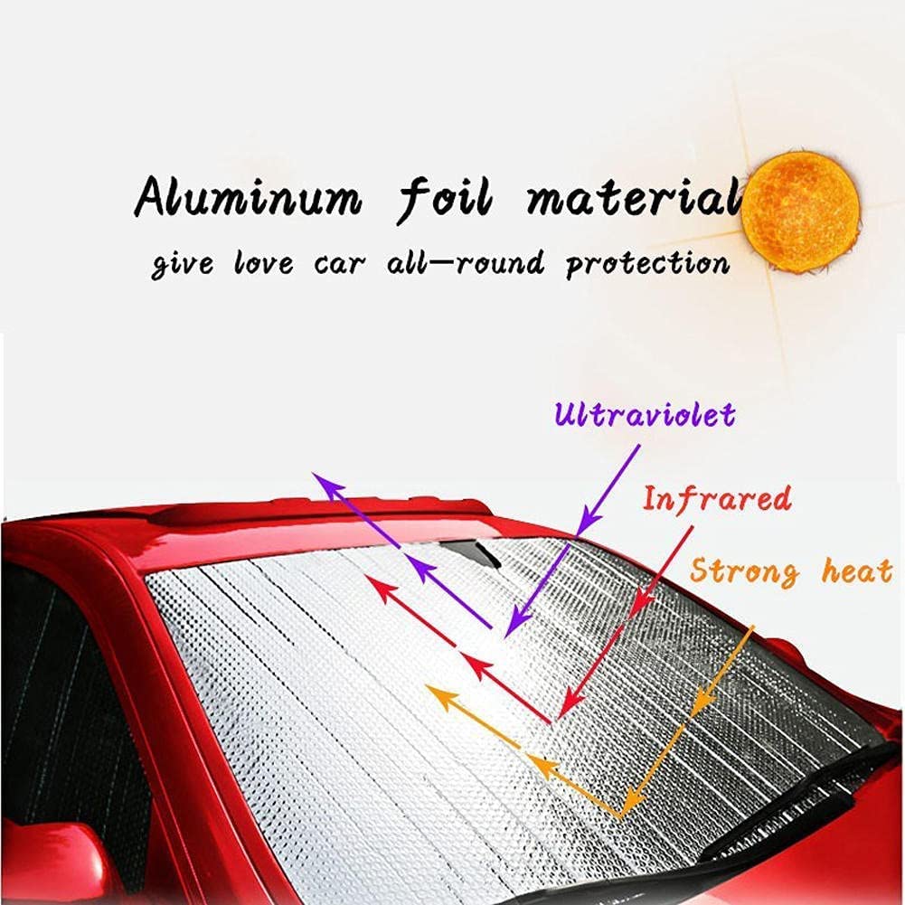 Parasole Auto Interno Walbox 130x60 Cm - Pieghevole, Con Ventose, Blocca 99% Raggi UV - Foto 5