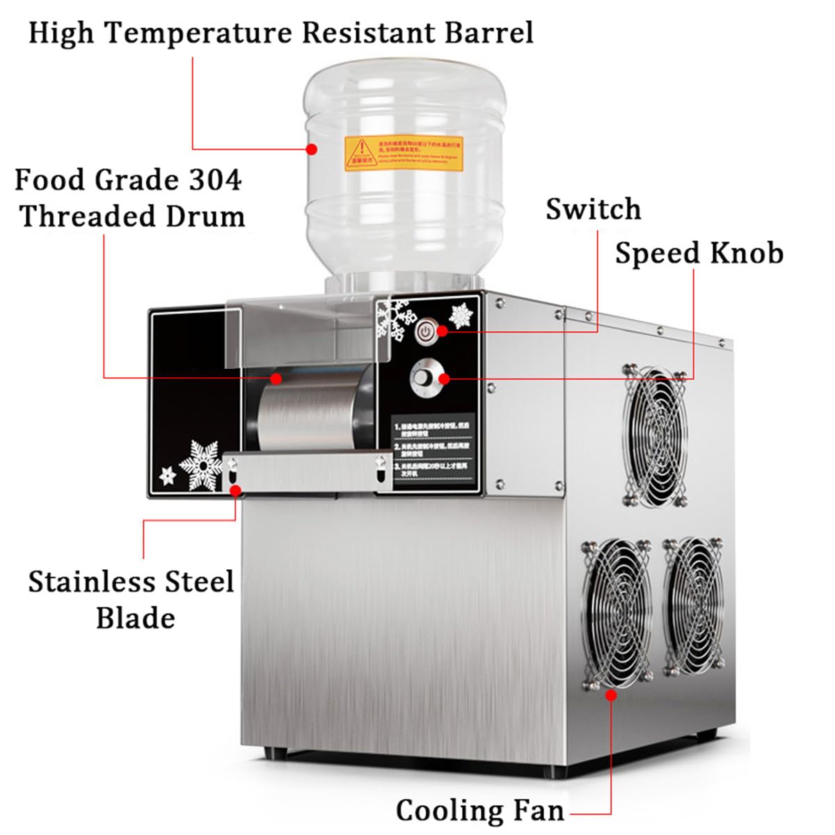 Amazon.co.jp: アイスシェーバーマシン、商業用スノーフレーク製氷機