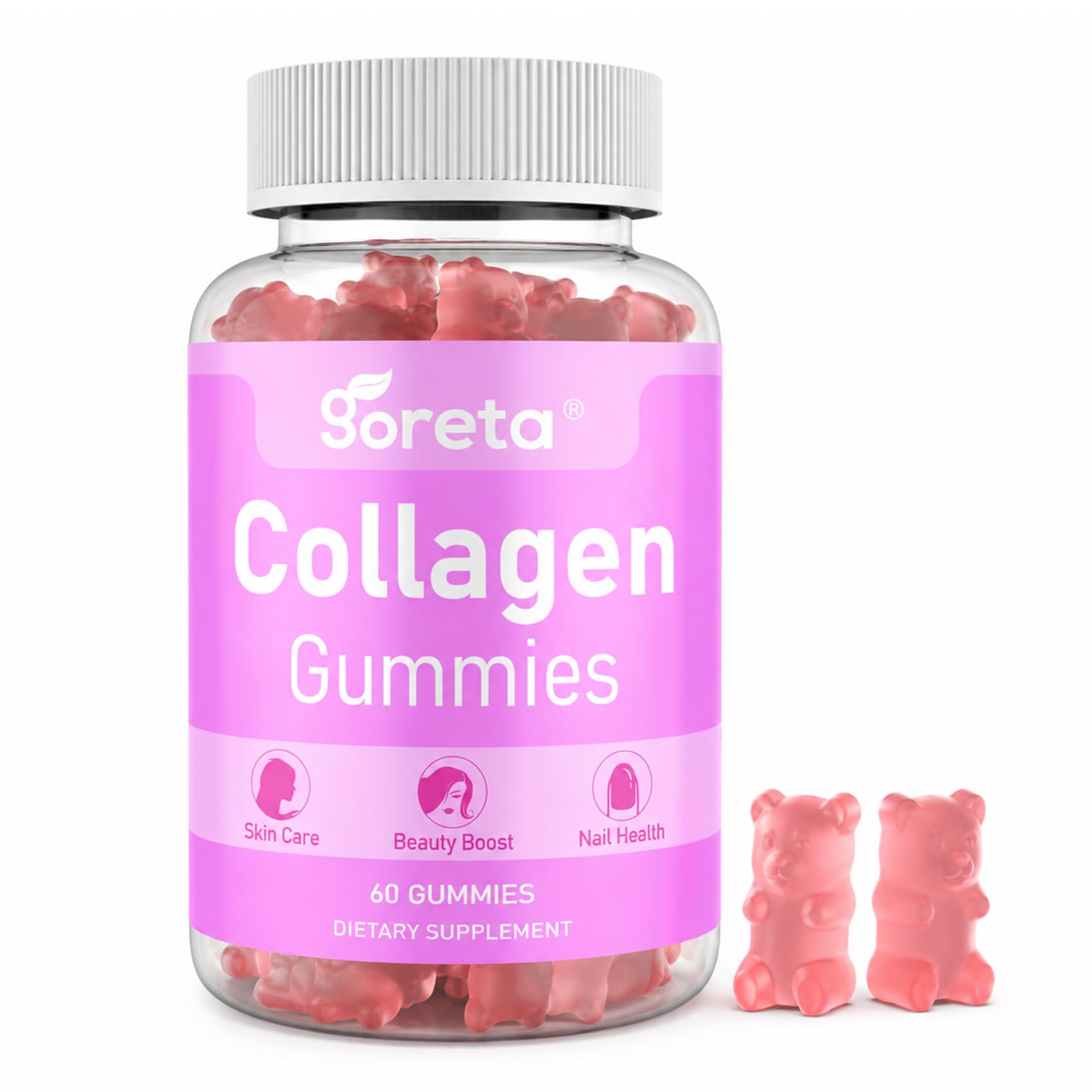 Sugar-Free Collagen Gummies for Women, Hair, Skin & Nails, 60 Count