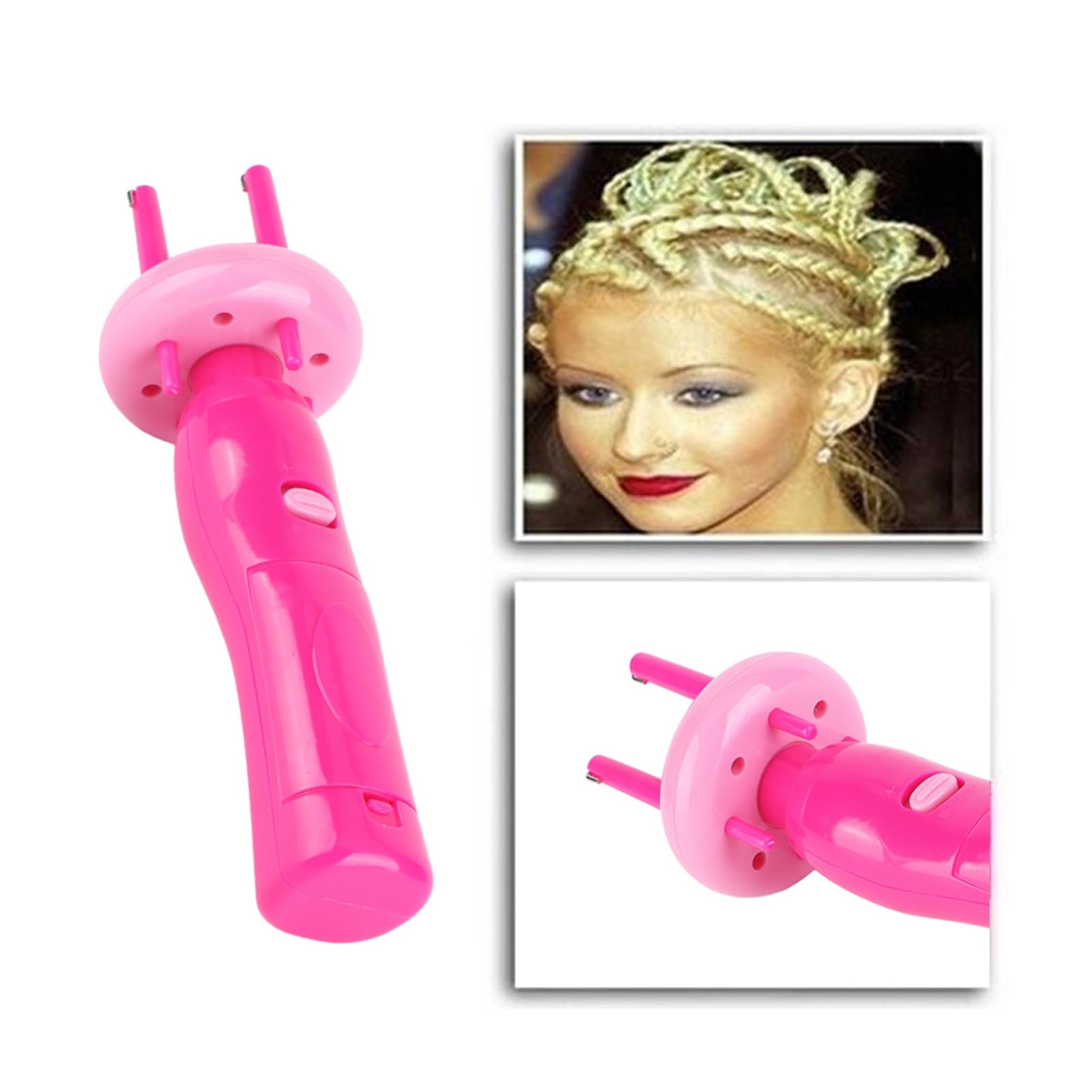 Haarflechtmaschine Damen, 3V Leichthaar Flechtmaschine Haar Styling Werkzeuge Haarflechter Umweltfreundliche für den Reisegebrauch