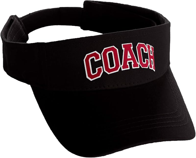 I&W Hatgear Coach Sport Team Sun Visor Hat, Adjustable Custom Colors Cap
