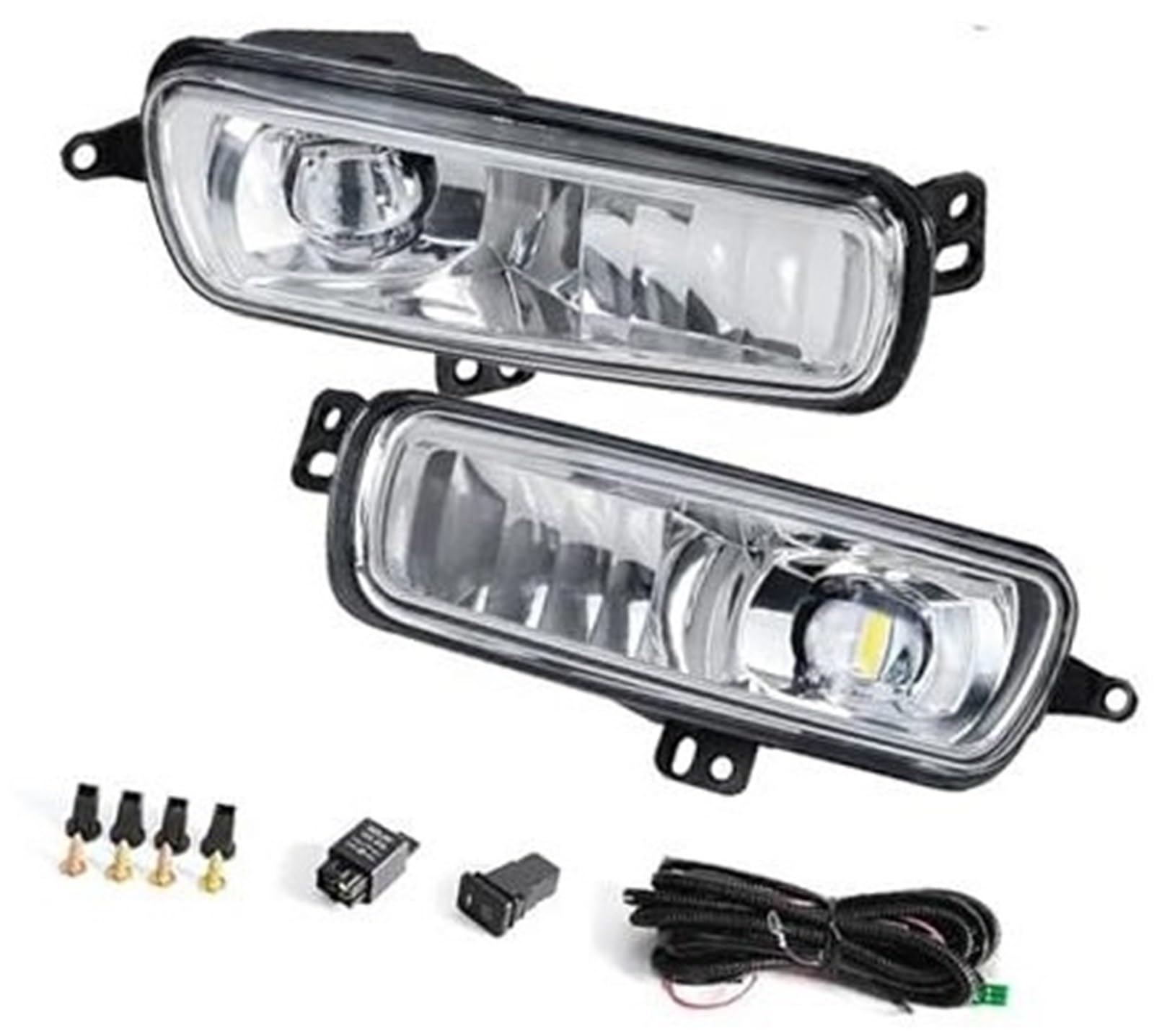 Dla Focus, 2015 2016 2017 2018 DRL Led lampy przeciwmgielne chromowane wykończenie światła do jazdy dziennej dynamiczny kierunkowskaz biały żółty niebieski Światło kierunkowskazu samochodowego