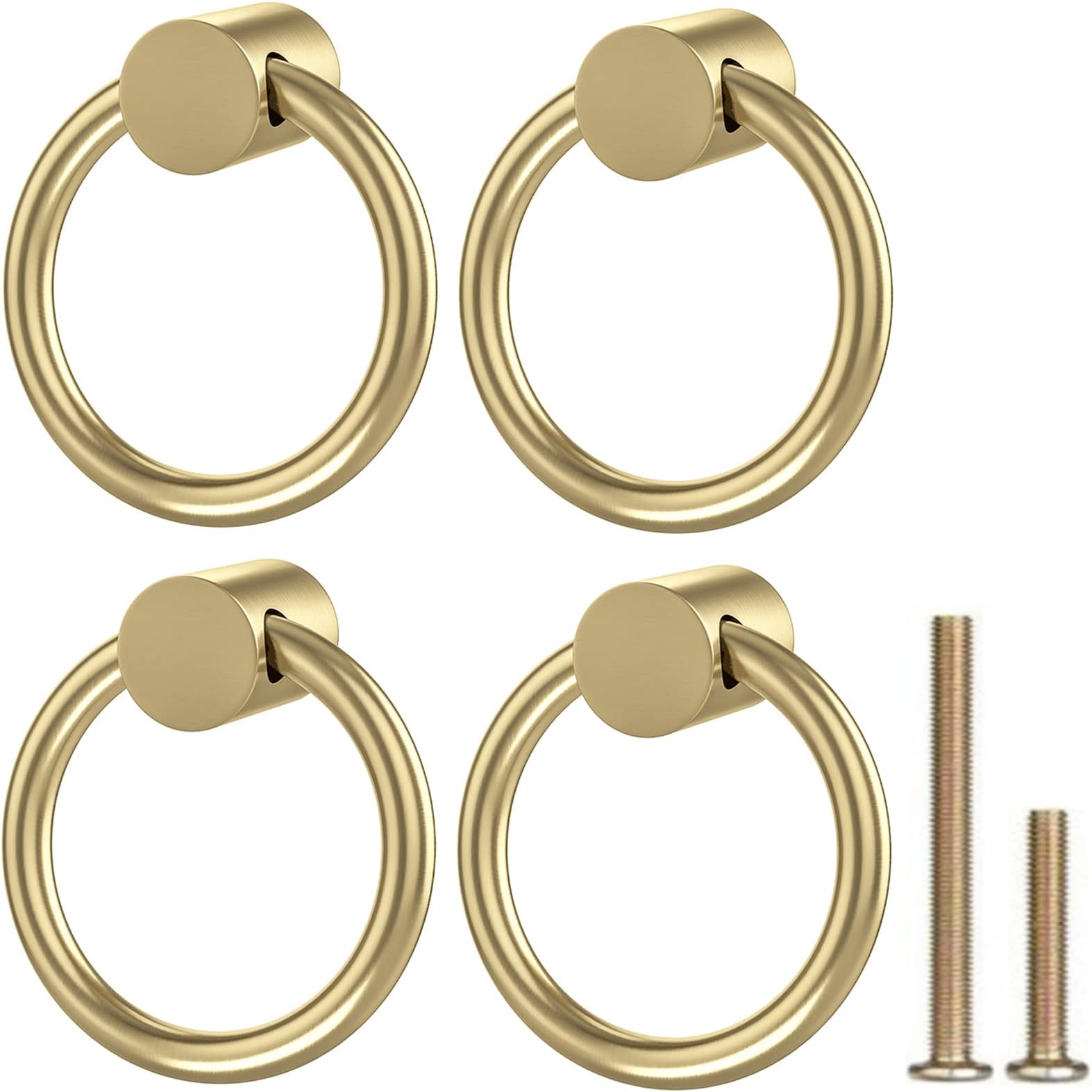 Woogim 4 Pcs Double Hole Square Ring Pulls Handles Ring Knobs