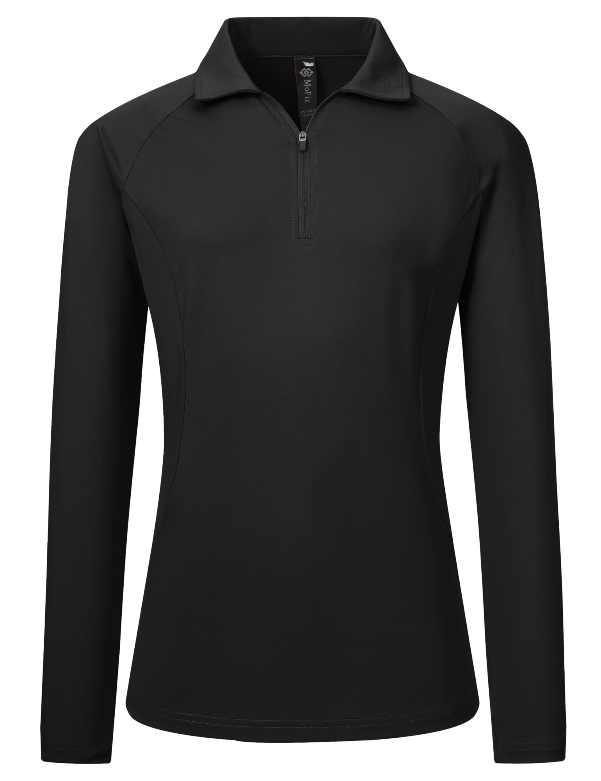 AIRIKE Women's Zipper Up Golf Shirts Long Sleeve Polo Shirt Quick Dry Comfy Fleece Tennis Tops