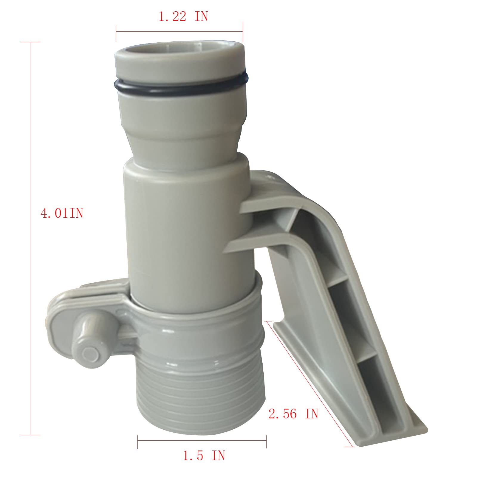 Pool-Schlauchadapter mit Schlauchhalterung und Kolbenventil, kompatibel mit oberirdischem Pool-Setup und Sandfilterpumpe, 3,2 cm auf 3,8 cm, 2 Stück