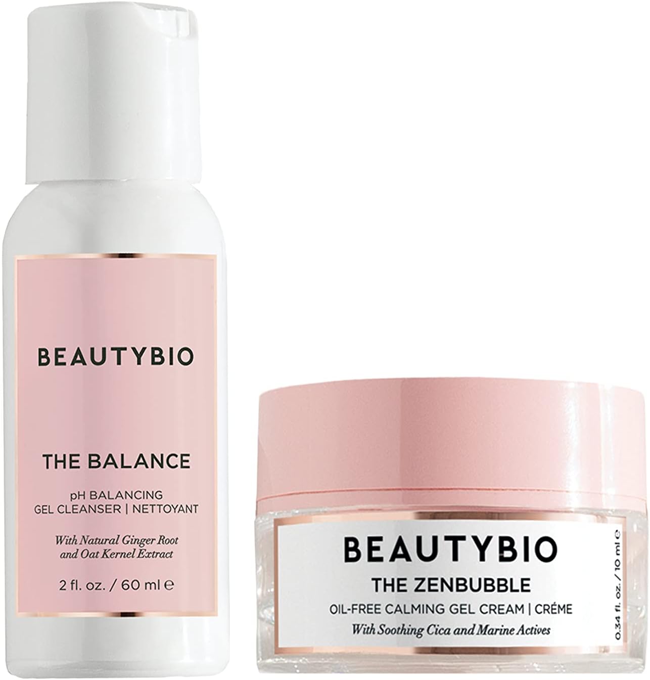 Beauty Bioscience BeautyBio Cleanse & Zen Mini Set: The Balance pH Balancing Gel Cleanser + The Zen Bubble Oil-Free Calming Gel Cream, 1 ct.