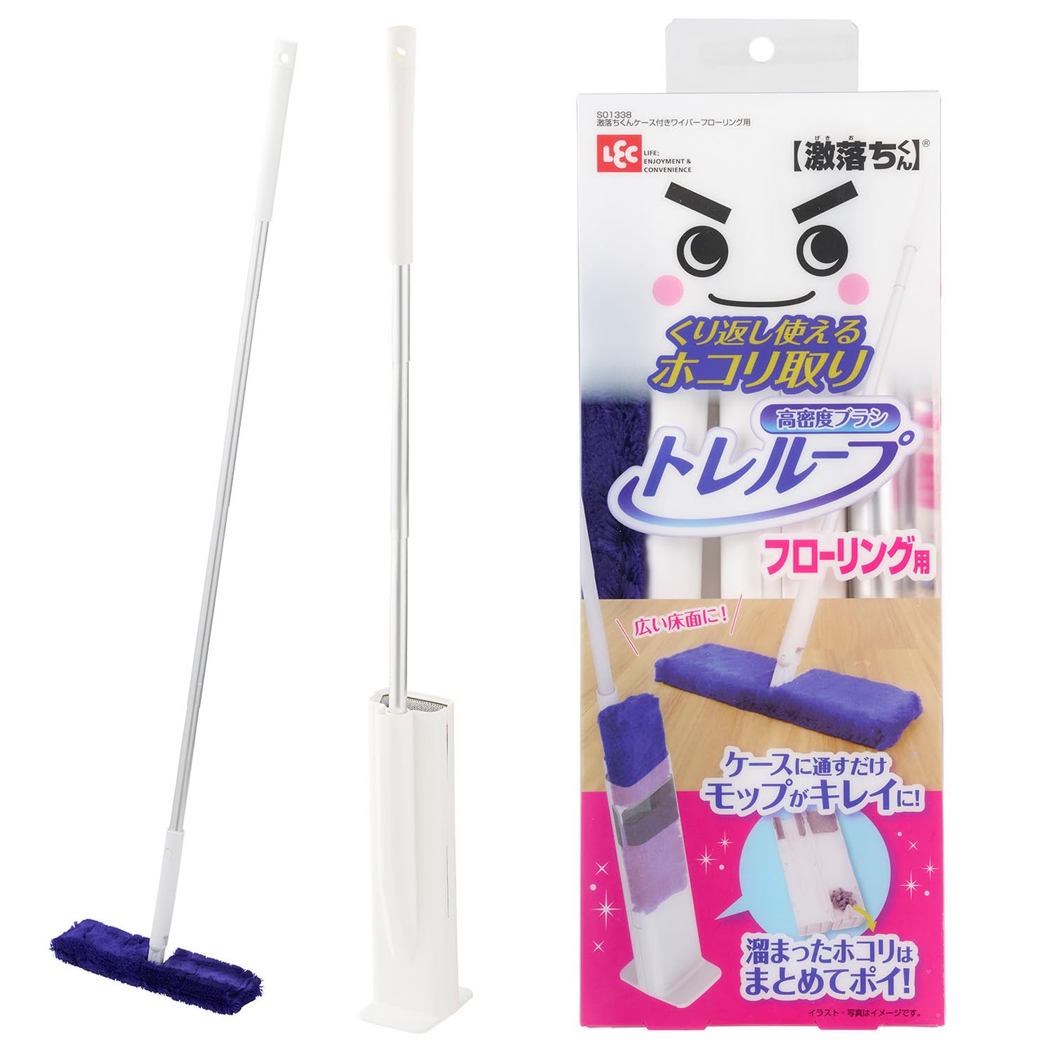 レック 激落ちくん 高密度ブラシ トレループ ( フローリング用 ) くり返し使える ホコリ取り / ケースに通すとモップがキレイに商品画像