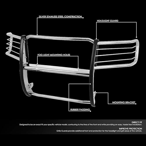 Vista 58 de DNA Motoring GRILL-G-006-BK Parachoques Delantero Cepillo Rejilla Guardia, Negro