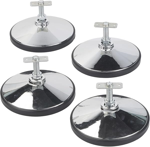 Accessori per calcio balilla, piedini regolabili in plastica cromati, 15,2 cm, 4 pezzi, per calcio balilla e giochi per adulti (4 pezzi) - 1