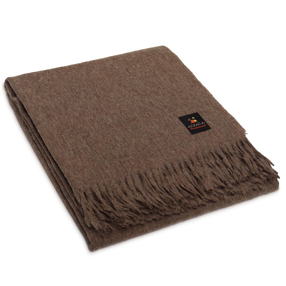 Superfine Alpaca Wool Throw Blanket - Lightweight Alpaca Merino Wool Throw Blankets for Using Indoors or Outdoors | Soft Peruvian Alpaca Blanket Wool Blanket Solid Color 72" x 60" (Taupe)