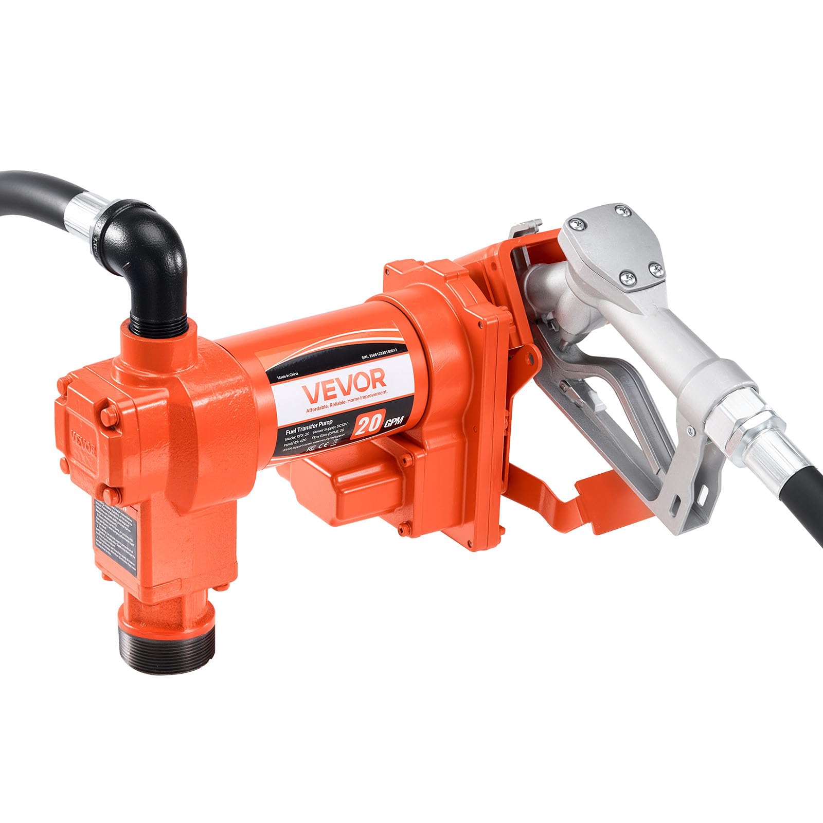 VEVOR Pompa di Trasferimento Carburante 12V CC 20 GPM 1/4 CV per Diesel Benzina Cherosene