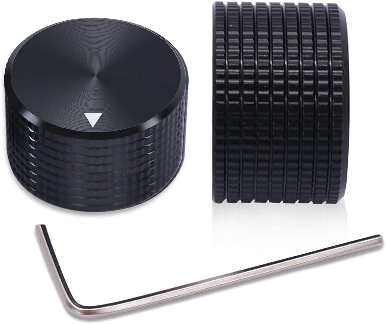 Boutons de potentiomètre INFRI en aluminium noir pour réparer un axe rotatif de 6 mm