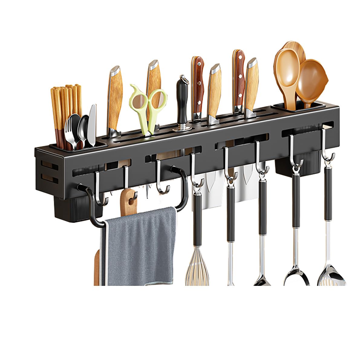 MYUYEE Wall Hanging Spice Rack, Over Stove Spice Organizer Shelf, Multifunctional Kitchen Over Stove Spice Organizer Shelf For Kitchen Storage & Organization,40Cm(50Cm)