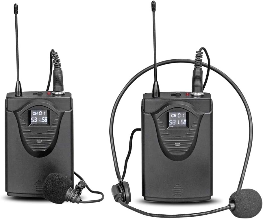 Hоt Dеаlѕ 4 Channel Wireless Microphone System UHF 2 Handheld Transmitter 2 Headset Lavalier Lapel Mic 2 Bodypacks Whole Metal Dynamic Micswith New FCC Frequency for Party Wedding Church Conference Speech