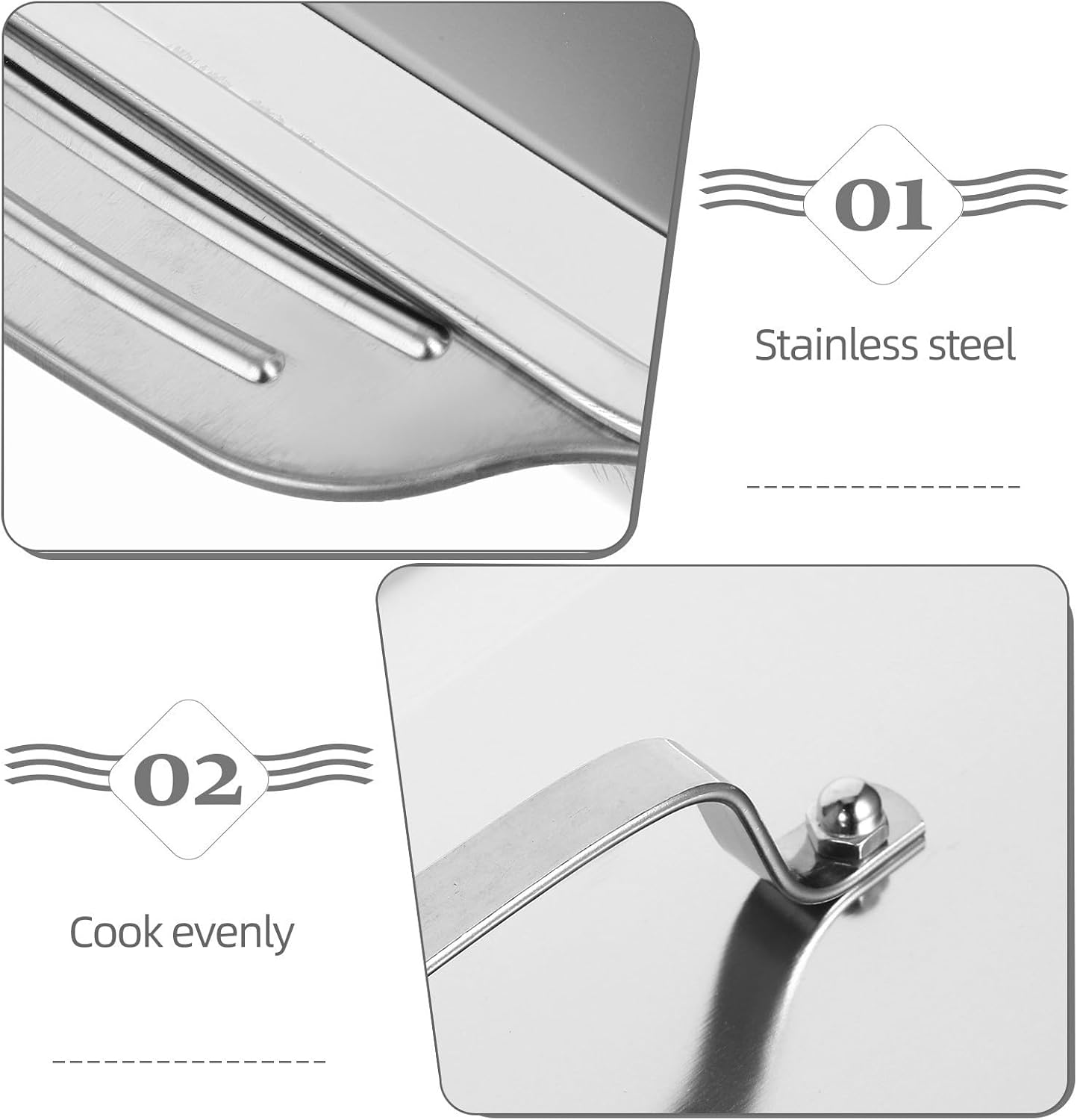 Roasting Pan for Roasting and Grilling Rectangular Stainless Steel Fish Grill Tray with Versatile Design Sturdy Silver Metal Tray for Home Cooking and Seafood Serving
