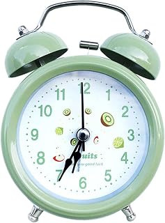 yaoqijie Retro HUARD ALMAUMPLAJE Doble Bell Mecánica Harida Posinero silencioso Clima de Alarma Luz de Noche Lasting (Color : Verde)