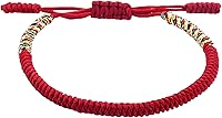 Vista 9 de Pulseras tibetanas hechas a mano con cuerda roja para él y ella, pulsera de la amistad, pulsera de la amistad, hilo negro y rojo para protección