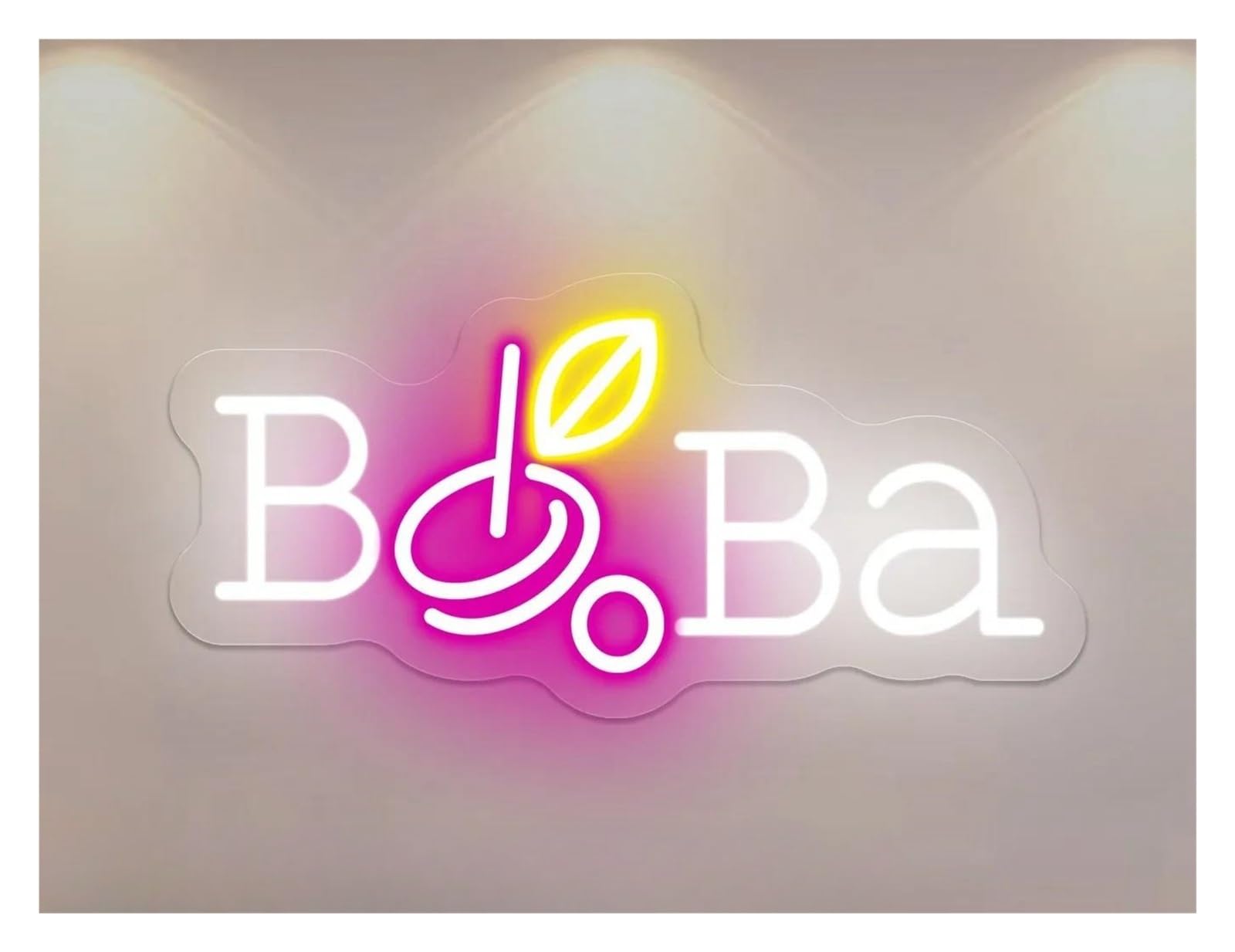 LEMST Signs Lamp Bubble Tea Neon Sign Light for Boba Tea Shop Cafe Shop Restaurant Advertising for Business Facade Wall Neon Decoration Lights(35x16.4cm)