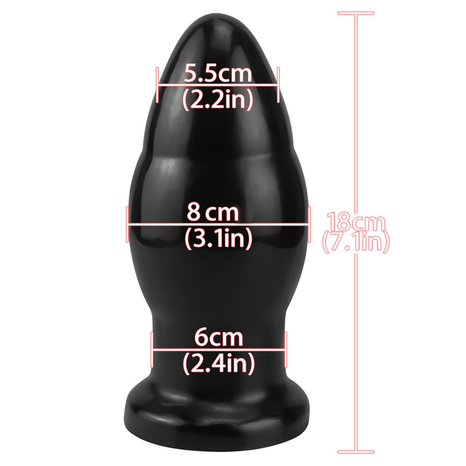 BDSMAGE Tapón anal extragrande, Diámetro 8 cm plug anal consolador, Dildo Anal Plug Dilatador Plug Anales, Apariencia de bala de cañón Butt Plug juguetes sexuales (Negro)