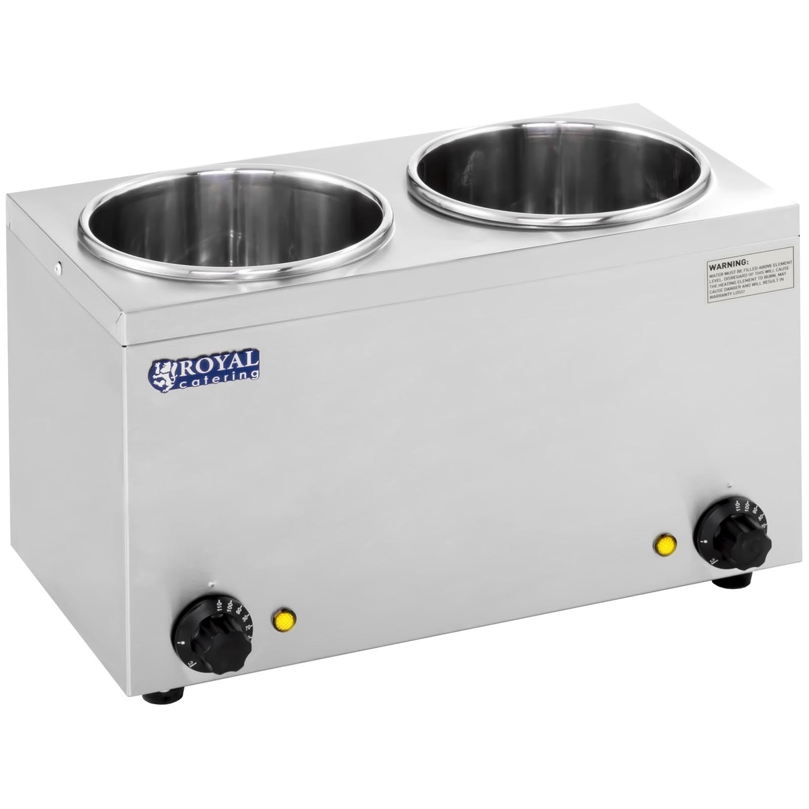 Royal Catering - RCBM-2/4R - Baño María Hotpot - 2 x de 2,75 litros - 300 W