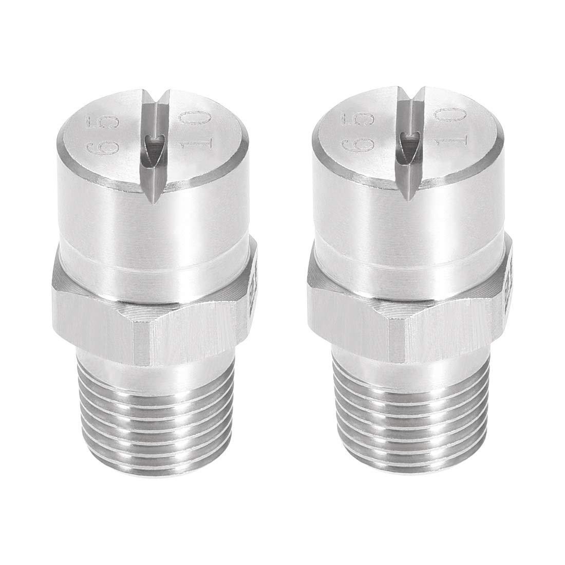 Buse de pulvérisation plate 1/8BSPT inox 304 embout jet plat 65 degrés 2mm